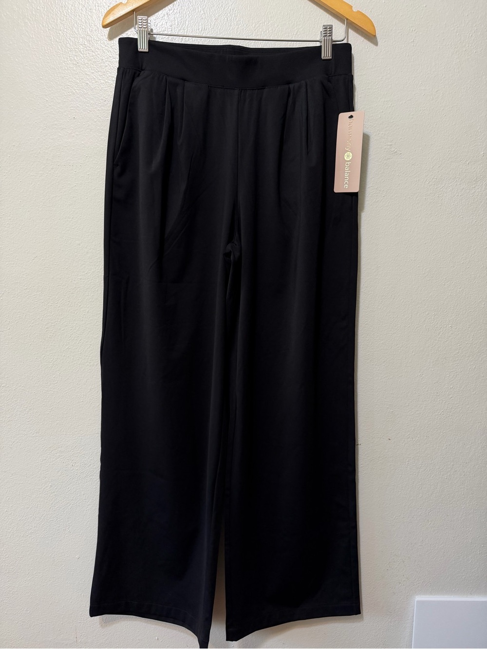 NEW Harmony Balance Women's Black Wide-Leg Pants M Solid Stretch Pockets